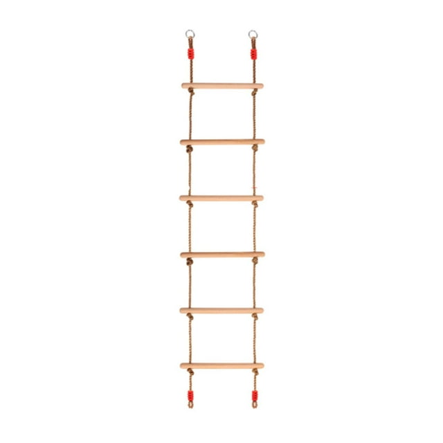 Escalera de Cuerda de Columpio de Madera, Juego de Escalada para Niños, Escalera Colgante, Escalera de Cuerda de Obstáculos Portátiles, 6 Secciones Pa