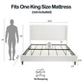 thumbnail image 2 of King Bed Frame Upholstered Bed with Tall Headboard, Chenille Platform Bed King Size, No Box Spring Needed, Easy Assembly, Ivory, 2 of 6