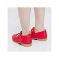 thumbnail image 6 of UKAP Toddler Girls Princess Shoes Wedding Shoes Leather Dress Shoes Mary Jane Shoes Lightweight Low Heels Nonslip Breathable Flower Decor Flats for Girls Red  11.5c, 6 of 8