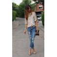 thumbnail image 5 of ITFABS Femmes Paillettes T-Shirts Manches Courtes Cuillère Col Mi-Longs Tops, 5 of 5