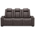 thumbnail image 3 of Bowery Hill Faux Leather Power Reclining Sofa in Charcoal Gray, 3 of 7
