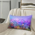 thumbnail image 5 of Gukieu Colorful Purple Cosmos Flower Print Plush Pillow Cover, Hidden Zipper Pillow Protector without Pillow Core, Suitable for Bedroom, Office, Car Decoration-14"x20", 5 of 6