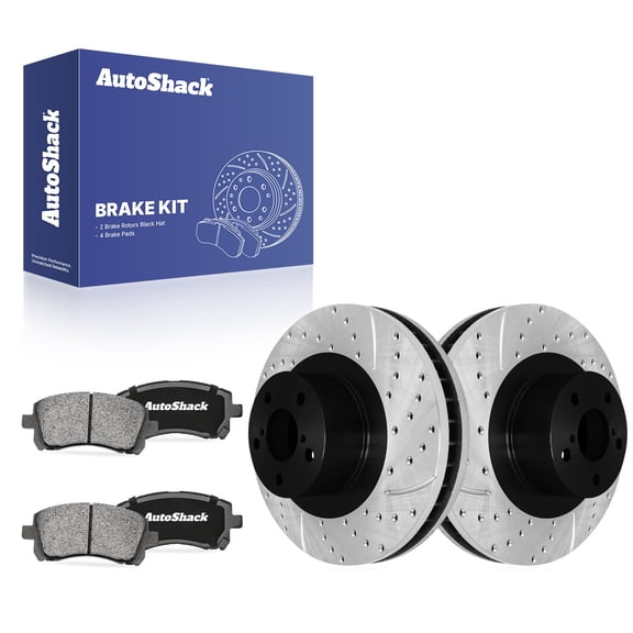 AutoShack Front Vented Drilled & Slotted E-Coated Brake Rotors   Ceramic Pads 6-PC Brake Kit Replacement for 2000-2002 Subaru Legacy 2002-2003 Subaru Impreza ShadowGuard 11.55" (293.4 mm)