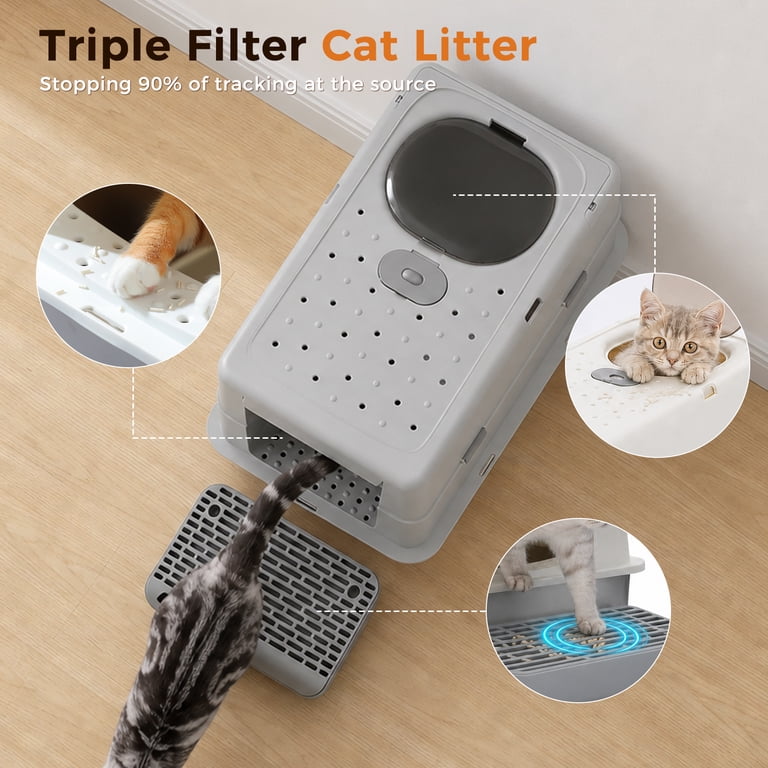 Pawz Road Stainless Steel Enclosed Litter Box with Filter photo 3
