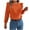 Orange, variant on Busydd Sweaters for Women Fashion Solid Color Ruffle Pullover Sweaters Casual Long Sleeve Crewneck Sweater Fall Winter Elegant Tunic Sweaters