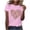 Pink, variant on Sexlip Womens Short Sleeve Floral Print Crew Neck T Shirt Soft Fabric Casual Silhouette for Casual Hangouts Yellow S