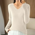 thumbnail image 2 of Kmdttou Up to 40% off! Women's Solid Color Knitted Casual Long-Sleeved Crew-Neck Top on Clearance!, 2 of 3
