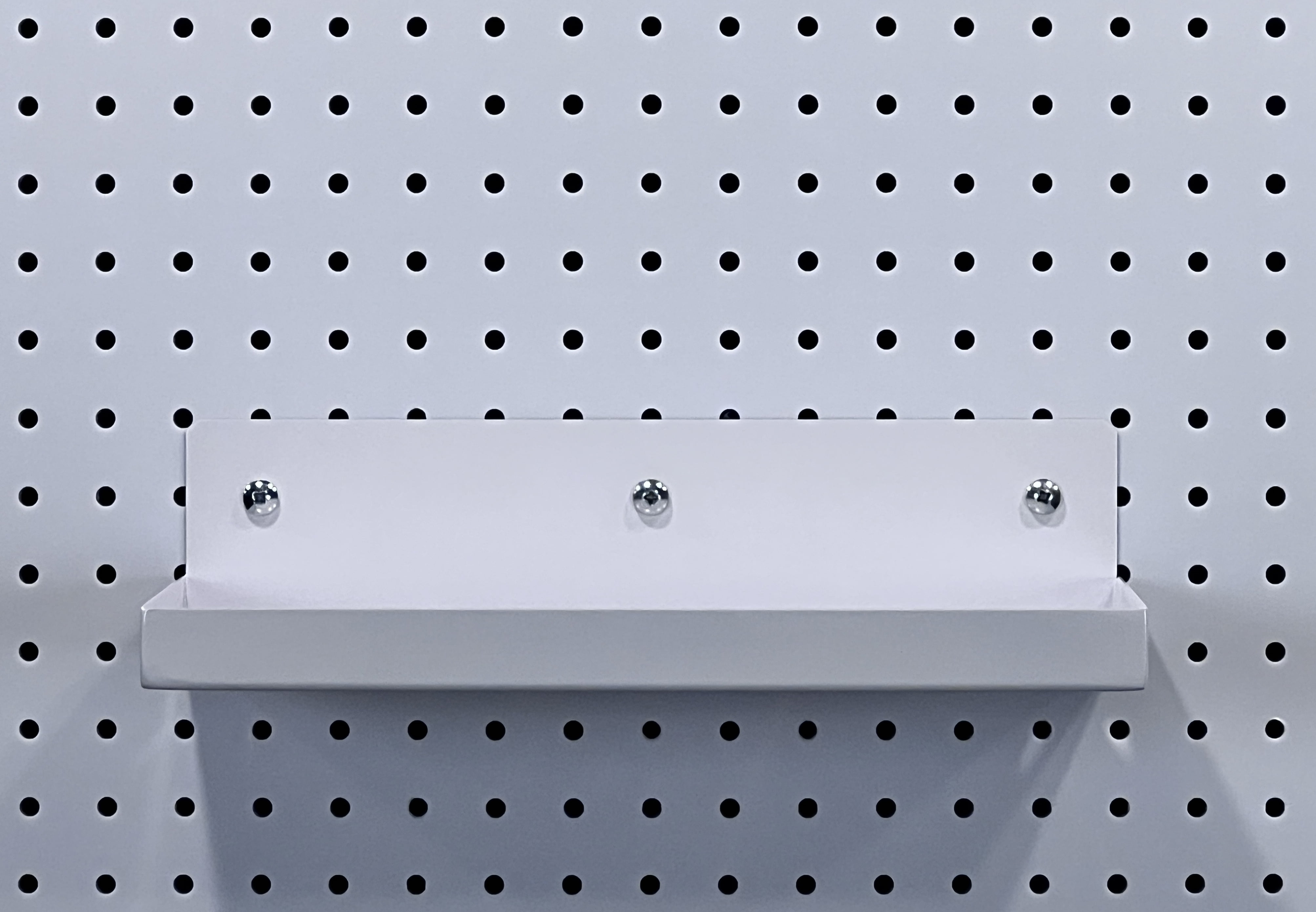 Triton Products 76126W-2 White Steel Shelf for 1/8 inch and 1/4 inch Pegboard, Pack of 2