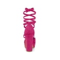 thumbnail image 2 of BLISSFUL STEP Women's Pumps Block Heels Platform Strappy Lace up Pumps Hot Pink 8, 2 of 8