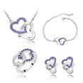 thumbnail image 3 of DESIGNICE 4Pcs Purple Interlocking Necklaces - Elegant, Best Friend Gifts, 3 of 4