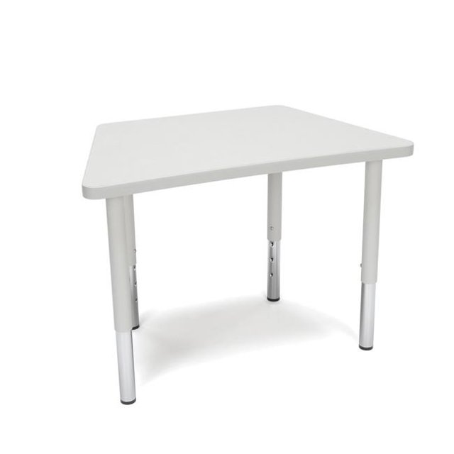 OFM TRAP-SL-GRYNB Adapt Series Trapezoid Student Table - 18-26 in. Height Adjustable Desk, Gray Nebula