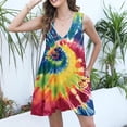 thumbnail image 4 of Viikei Womens Summer Dresses,Summer Dresses for Juniors,Women's Tie Printed Casual Loose Pleated Sleeveless V-neck Dress with Pockets Multicolor L, 4 of 6