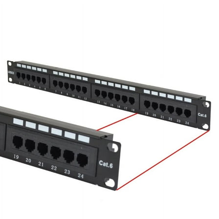Cat6 UTP 24 Port Network LAN Patch Panel 1U 110 with cable management