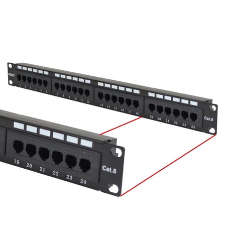 Cat6 UTP 24 Port Network LAN Patch Panel 1U 110 with cable management price history on PriceWatchPro