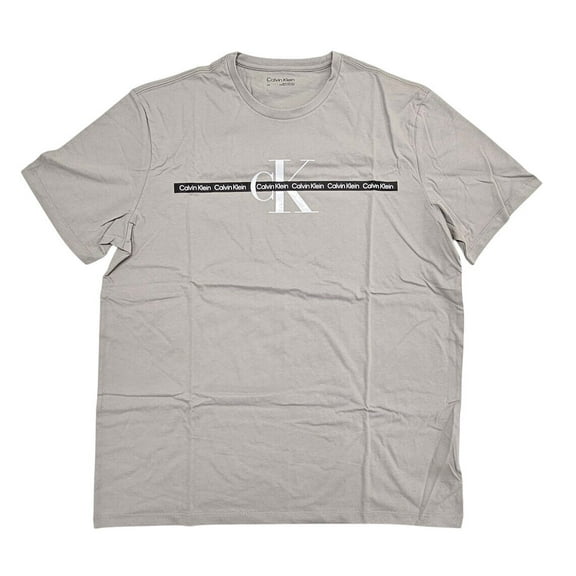Calvin Klein Logo Stripe Men's T-shirt - 40BC818 (Ash 060, L)