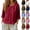 Red, variant on Womens 3/4 Sleeve Tops Round Neck Shirt Cotton Linen Button down Tunic Tops Loose Casual Breathable Tops for Summer Outdoor Wear by Gbobgt Red L