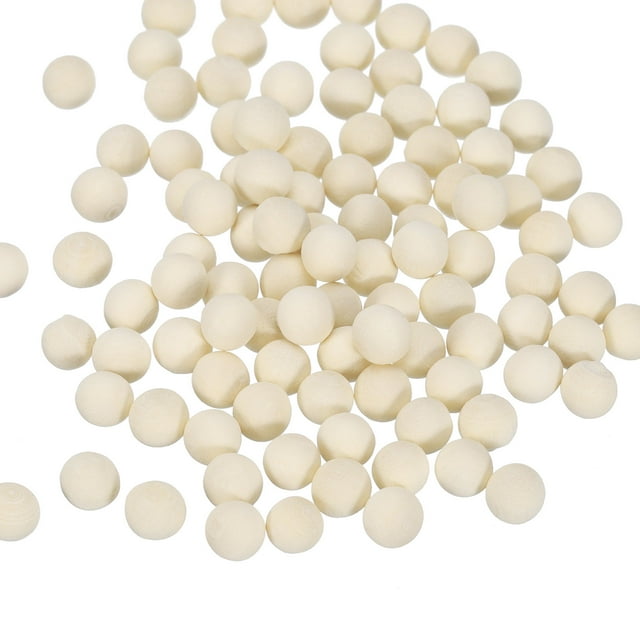 100 Packs Round Wood Balls 1/4" Diameter Unfinished Solid Wooden Spheres, Natural Wood Craft Balls