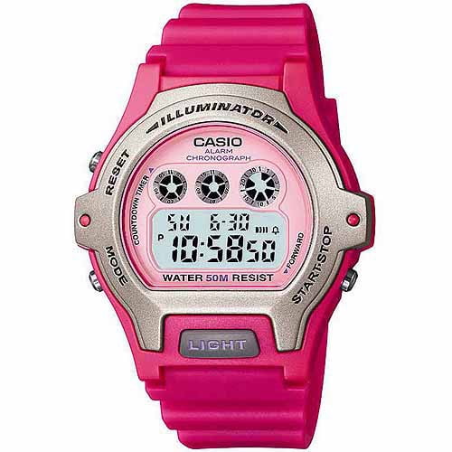 Casio Women's Digital Watch, Pink Resin Strap