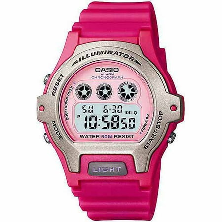 Casio - Women's Digital Watch, Pink Resin Strap - Walmart.com