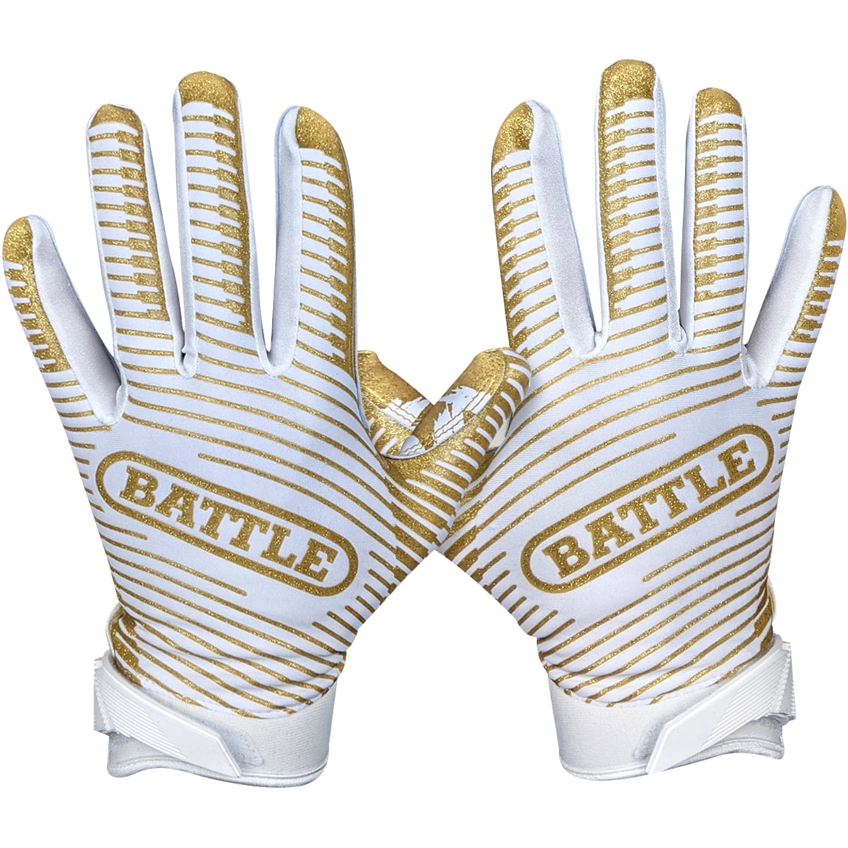 Battle Sports Youth Filthy Rich Doom 1.0 Football Receiver Gloves- Medium - Gold