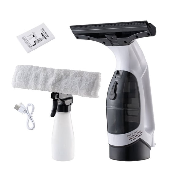 Zcvtbye Cordless Window Vacuum Squeegee, 2-in-1 Spray & Suction Electric Glass Cleaner with 2000mAh Battery, 150ml Water Tank, 10.2" Wide Blade for Windows, Mirrors, Showers, Cars
