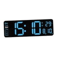 thumbnail image 2 of yuksok Modern LED Electronic Clock 2 Alarms Desk Clock for Shop Living Room Bedside Small-Blue, 2 of 9