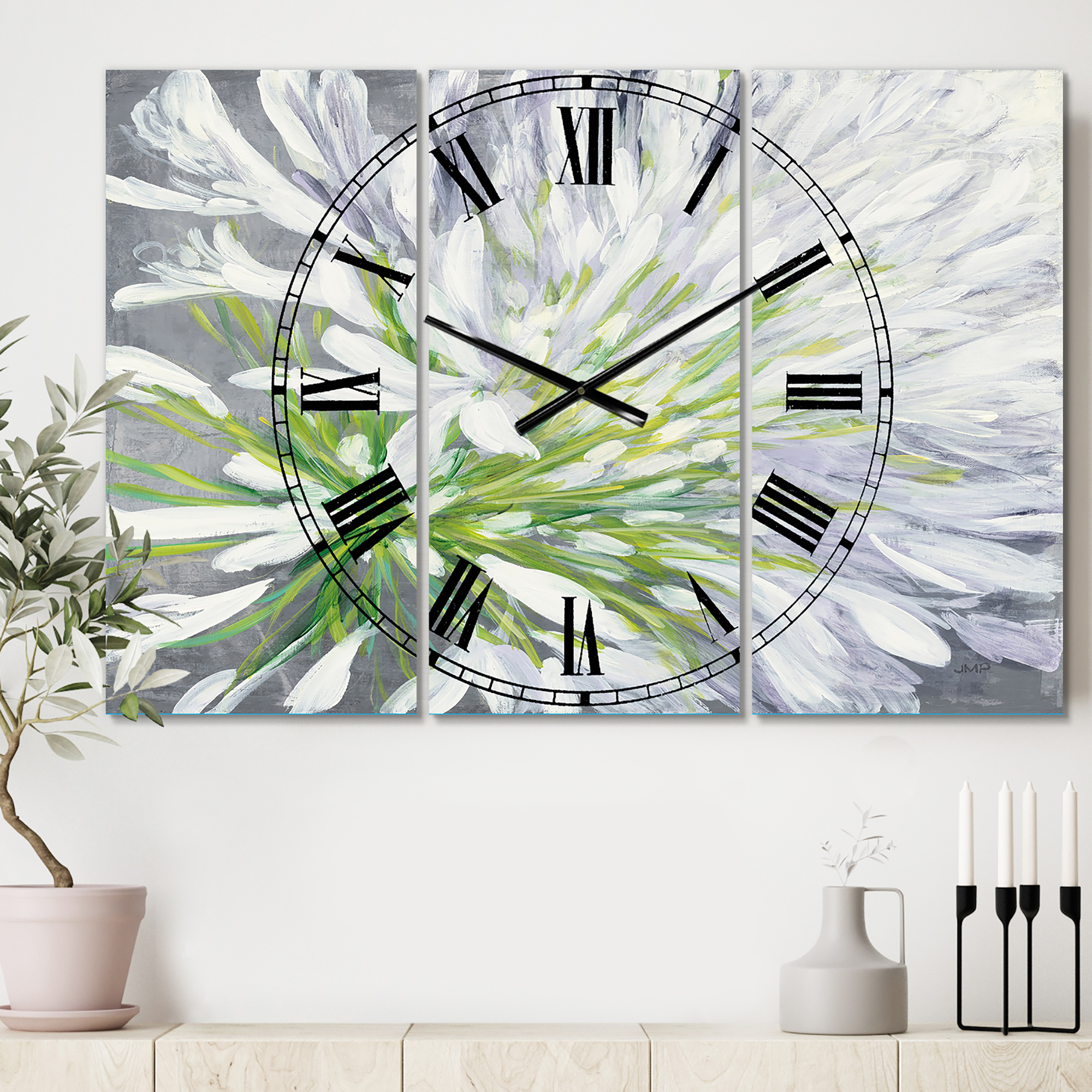 Designart 'Flower Cleome Splash II' Traditional Wall Clock