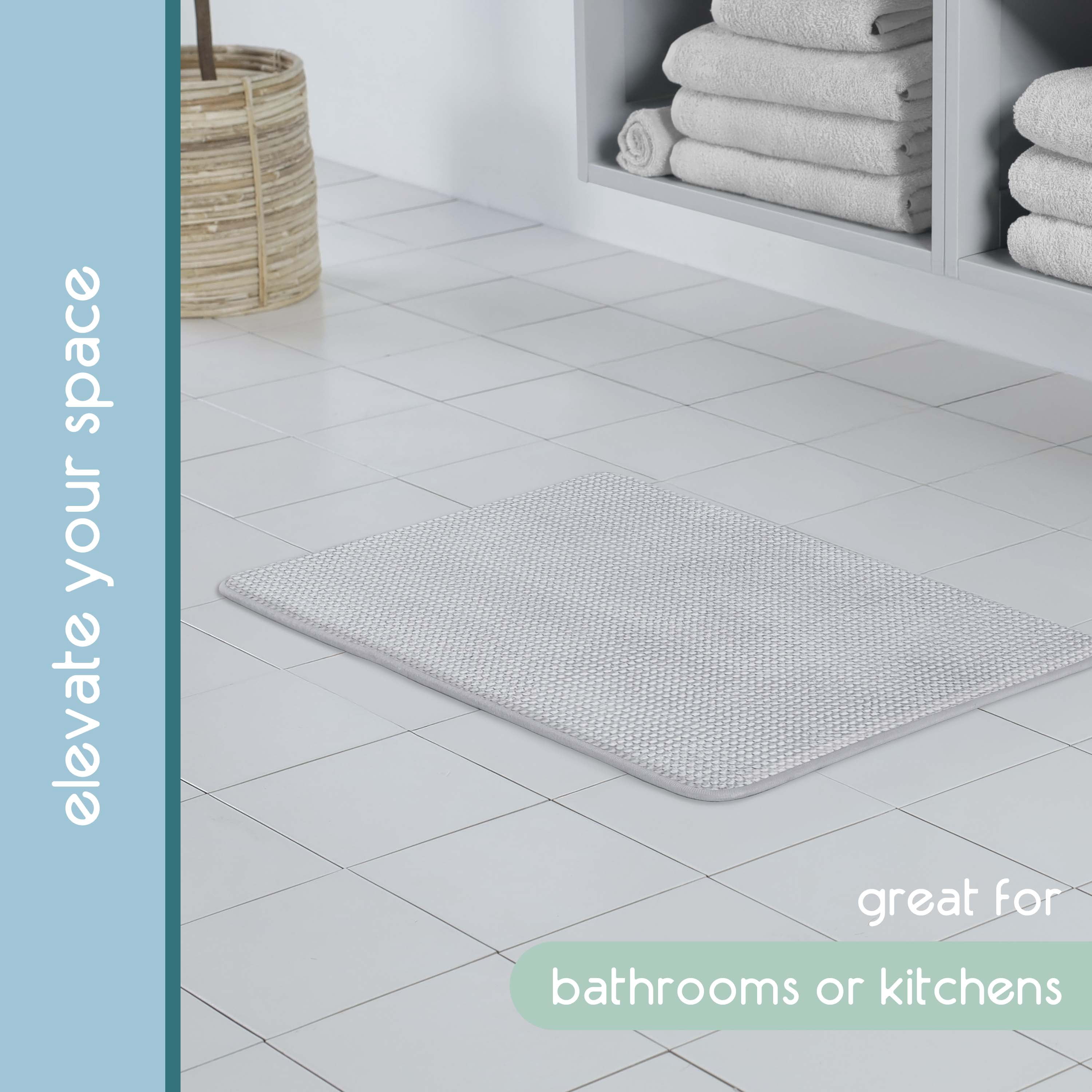 Vellux Bliss Memory Foam Bath Rug, 20" x 30", Light Grey