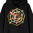 thumbnail image 2 of Powerpuff Girls Superpowered Sisters Spiral Background Long Sleeve Black Adult Hooded Sweatshirt, 2 of 4