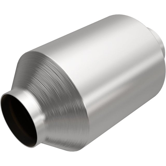 Magnaflow 48 State Converter Catalytic Converter 51956 OEM Grade; Stainless Steel; Single 2-1/2 Inch Weld-On Inlet; Single 2-1/2 Inch Weld-On Outlet; 9 Inch Body/9 Inch Overall Length