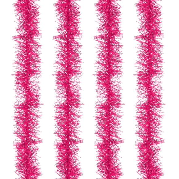 Uxcell Boa de Plumes 5 Pi, 4 Pcs Boas de Plumes Artificielles Duveteuses Décorations de Fête pour Bricolages DIY, Costume de Mariage, Noël, Concert, Halloween, Déco Maison, Rouge Rose