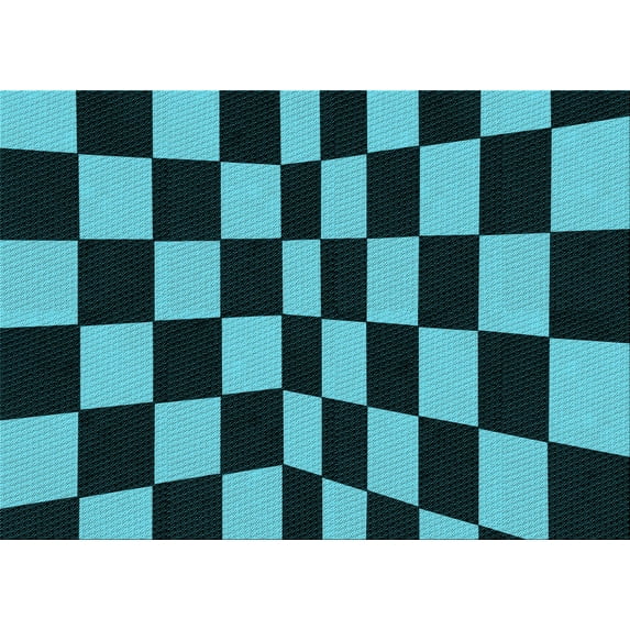 Ahgly Company Indoor Rectangle Patterned Deep Teal Green Area Rugs, 4' x 6'