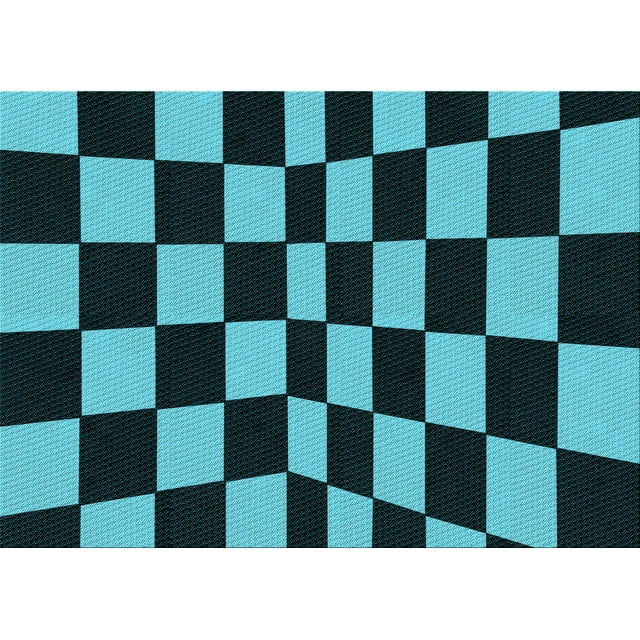 Ahgly Company Tapis Rectangulaire Lavable en Machine Intérieur Transitionnel Vert Sarcelle Profond, 2 Pieds x 4 Pieds