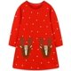 thumbnail image 1 of Vestido Bumeex de algodón rojo navideño para niña pequeña, manga larga, 1 of 7