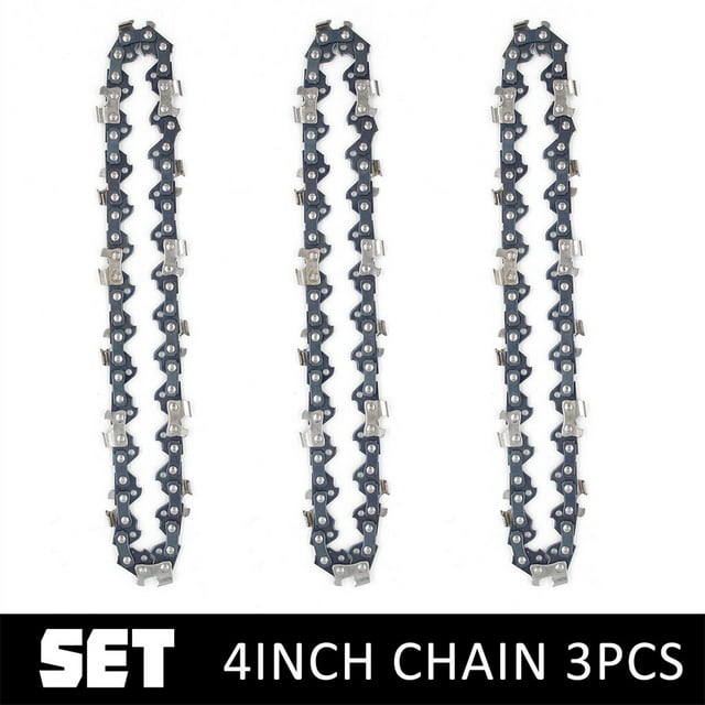 VONKY Universal 4 Inch Cordless Chainsaw Chain Replacement Courtyard Electric Trimming Saw Chains Power Tool Replacing Parts 3 Pieces