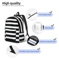 thumbnail image 6 of Geaub black and white stripes durable canvas backpack: stylish, lightweight, and spacious with adjustable straps, 6 of 7