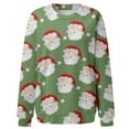 thumbnail image 2 of Gibobby Sudadera navideña mujer Blusa de manga larga con cuello en O para mujer, para uso diario, en casa, al libre, con estampado navideño(Verde,CH), 2 of 5