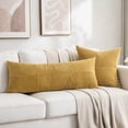 thumbnail image 3 of Fancy Homi 2 pcs Mustard Yellow Decorative Throw Pillow Covers 20x20 inch for Living Room Couch Bed Sofa, Farmhouse Boho Home Decor, Soft Corss Corduroy Patchwork Accent Square Cushion Case 50x50 cm, 3 of 10