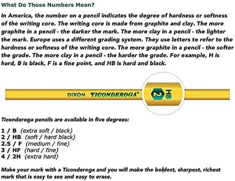 Ticonderoga Sharpened Pencils #2 HB Premium Wood Latex-Free Eraser (3 Pack) - 216 Total Pencils