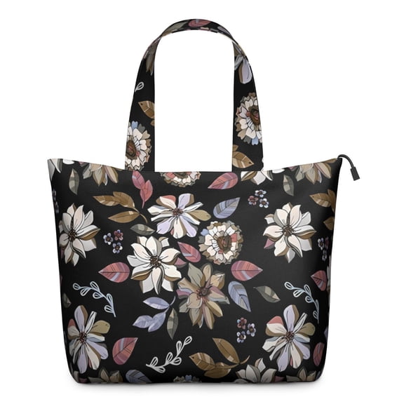 Pioneer Flower Floral Print Pattern Travel Tote Bags for Women Carry On,Large Weekender Bags for Women Travel,Multi Functional Duffle Bag for Work,Shopping,Sports