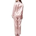 thumbnail image 2 of Zoofduhp Pijamas De Mujer Soft Pajamas for Women Pajamas for Women Set Long Sleeve Button Up Sleepwear Soft Lightweight Comfy Long Pants Loungewear Pajamas for Women Pink 3Xl, 2 of 5