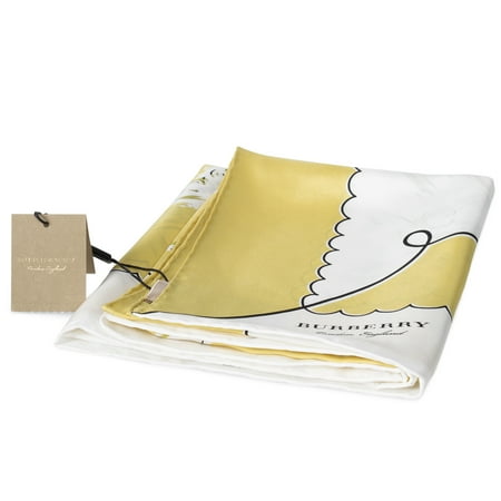 Burberry Silk Scarf - Burberry London Print Silk Square Scarf | Bright Yellow