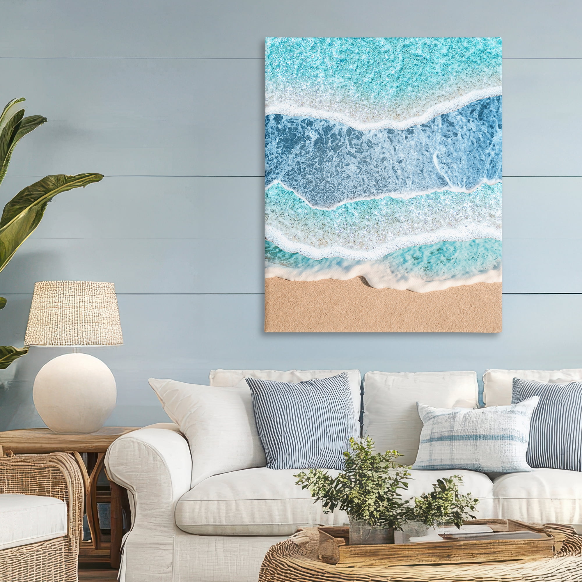 Stupell Industries Overlapping Shore Waves Canvas Wall Art, design by Jesse Keith