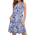 thumbnail image 1 of SMihono Robe d'Été pour Femmes Grande Taille Mode d'Été Sans Manches Imprimée Camisole Bretelles Col Rond Robe Pull, 1 of 5