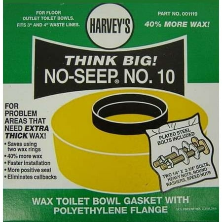 - No-Seep #10 Toilet Gasket Wax Ring with Bolts