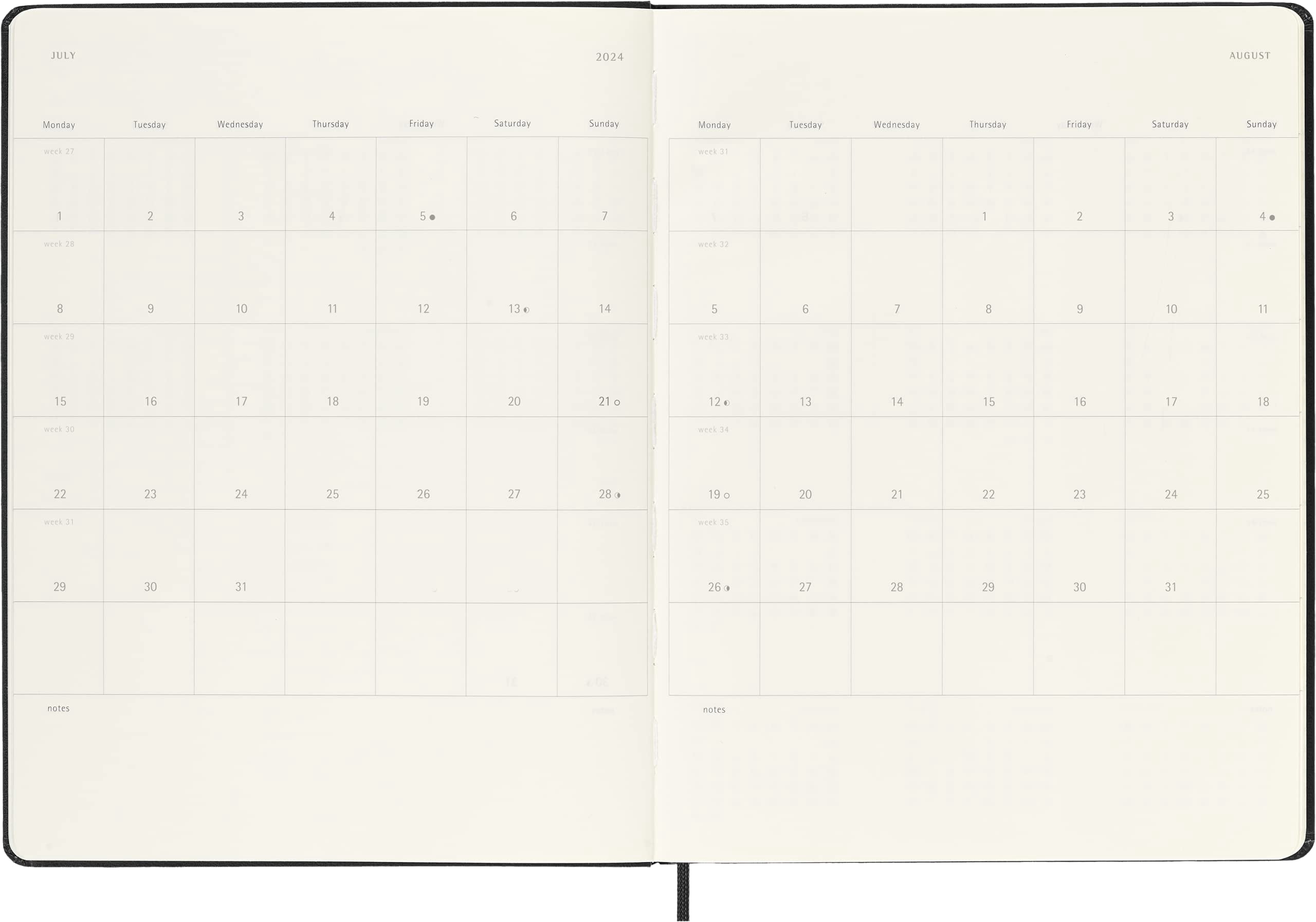Moleskine 2024 Weekly Planner, 12M, Extra Large, Black, Hard Cover (7.5 x 10) XL