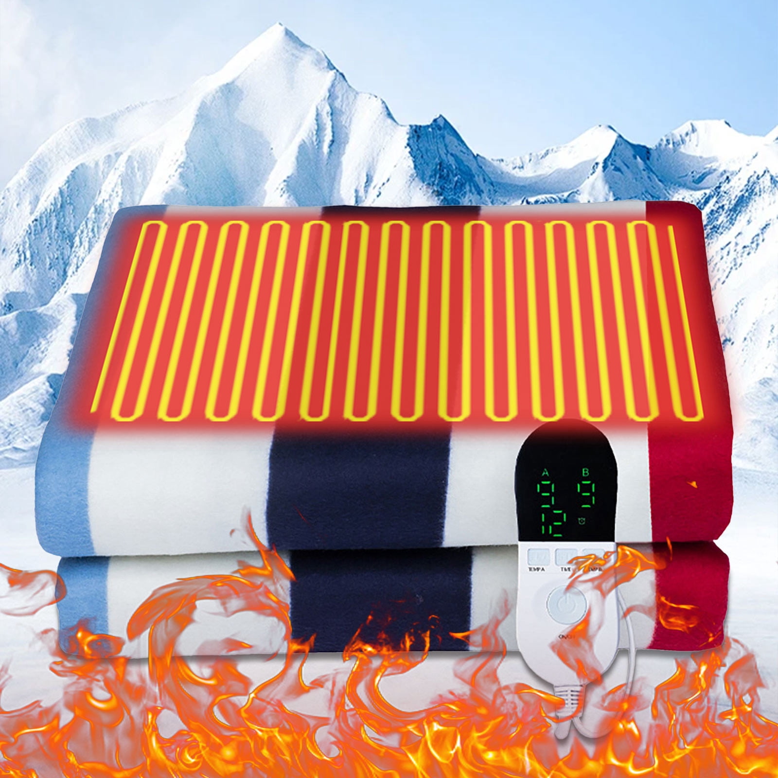 Merryso 110V US Electric Heated Blanket - Soft Flannel, 3 Temp Settings, Overheat Protection & 8hr Auto Shut Off