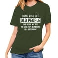 thumbnail image 2 of Women's Summer T Shirts Letter Print Crew Neck Short Sleeve Graphic Basic Tee Casual Loose Fit Going out Tops (S, Army Green), 2 of 5
