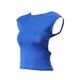 thumbnail image 4 of Sunloudy, blusas cortas para mujer, suéter de moda de Color sólido de manga corta para mujer, camiseta reversible en la parte delantera y trasera, rojo/azul Sunloudy  moda, 4 of 8