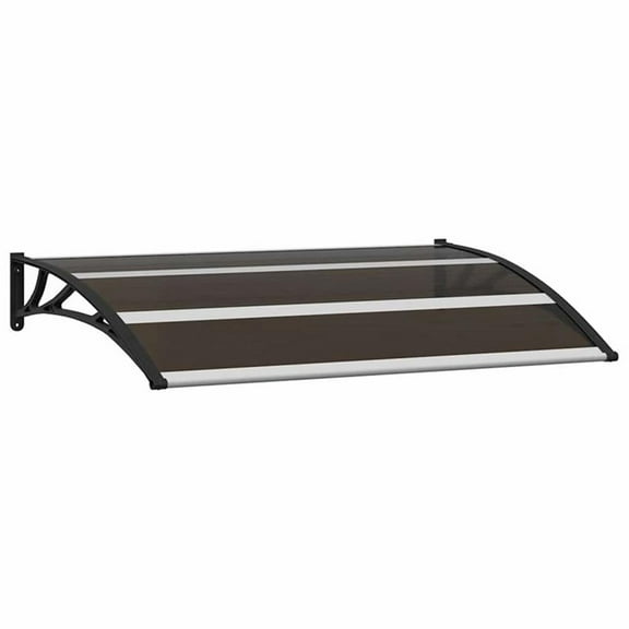 Pemberly Row 47.2 x 29.5" Polycarbonate and Aluminum Door Canopy in Black
